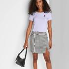 Women's Floral Print Short Sleeve V-neck Ruched Thermal Baby T-shirt - Wild Fable Lavender Xl, Purple Floral