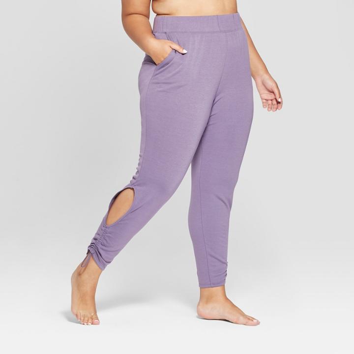 Women's Plus Size Cut - Out Fleece Pants - Joylab Violet