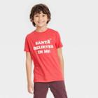 Boys' 'santa Believes In Me' Short Sleeve Graphic T-shirt - Cat & Jack Red