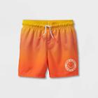 Toddler Boys' Ombre Swim Trunks - Cat & Jack 12m, Orange/blue/brown