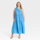 Women's Plus Size Sleeveless Shoulder Tie Dress - Who What Wear Blue