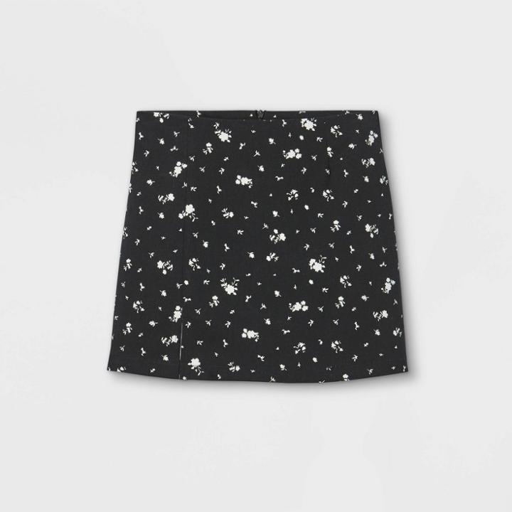 Girls' Notch Front A-line Skirt - Art Class Black