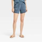 Women's High-rise French Terry Pull-on Shorts - Universal Thread Dark Blue