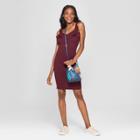 Women's Ruffle Strap Bodycon Dress - Almost Famous (juniors') Plum Wine M, Size: