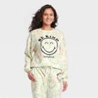 Modern Lux Women's Smiley World Be Kind Graphic Sweatshirt - White