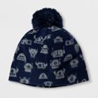 Boys' Robot Print Fleece Beanie - Cat & Jack Navy