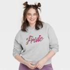 Pride Ph By The Phluid Project Adult Plus Size Pride Flag Cropped Hoodie - Heather Gray