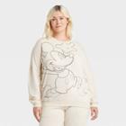 Women's Disney Plus Size Mickey Mouse Oversized Graphic Sweatshirt - Off-white