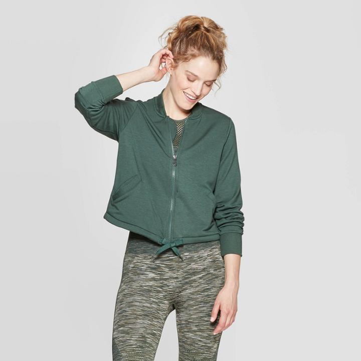 Women's Cozy Layering Bomber Jacket - Joylab Jungle Green