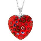 Target Silver Plated Glass Heart Pendant - Red, Girl's
