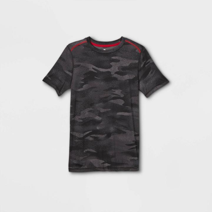 Boys' Short Sleeve Athletic T-shirt - All In Motion Black