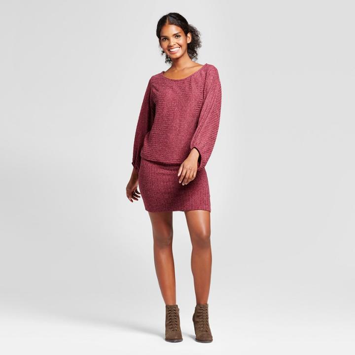 Women's Lightweight Sweater Bodycon Dress - Vanity Room Red