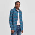 Mens Standard Fit Long Sleeve 2-pocket Flannel Button-down Shirt - Goodfellow & Co Blue