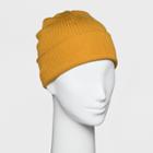 Women's Ribbed Cuff Beanie - A New Day Mustard (yellow)
