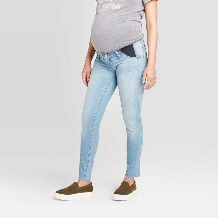 Maternity Side Panel Light Wash Jeggings - Isabel Maternity By Ingrid & Isabel 00, Women's, Blue