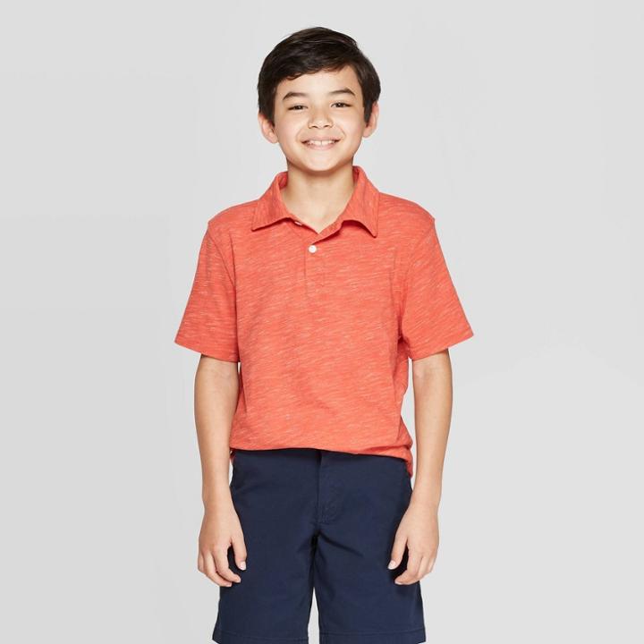 Boys' Short Sleeve Polo Shirt - Cat & Jack Rose Orange