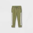 Toddler Boys' Athletic Striped Knit Pull-on Jogger Pants - Cat & Jack Olive Green