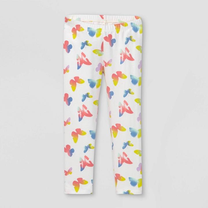 Toddler Girls' Butterfly Tie-dye Leggings - Cat & Jack White