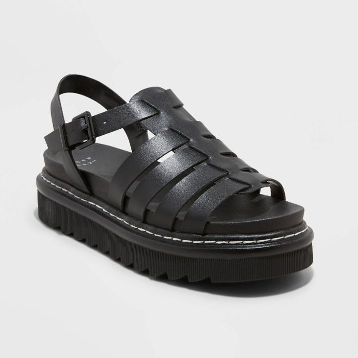 Women's Monroe Platform Sandals - A New Day Black