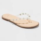 Women's Sloan Studded Flip Flop Sandals - A New Day Clear