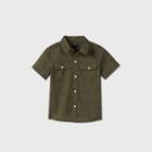 Toddler Boys' Short Sleeve Button-down Shirt - Art Class Green