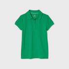 Petitegirls' Short Sleeve Stretch Pique Uniform Polo Shirt - Cat & Jack Light Green