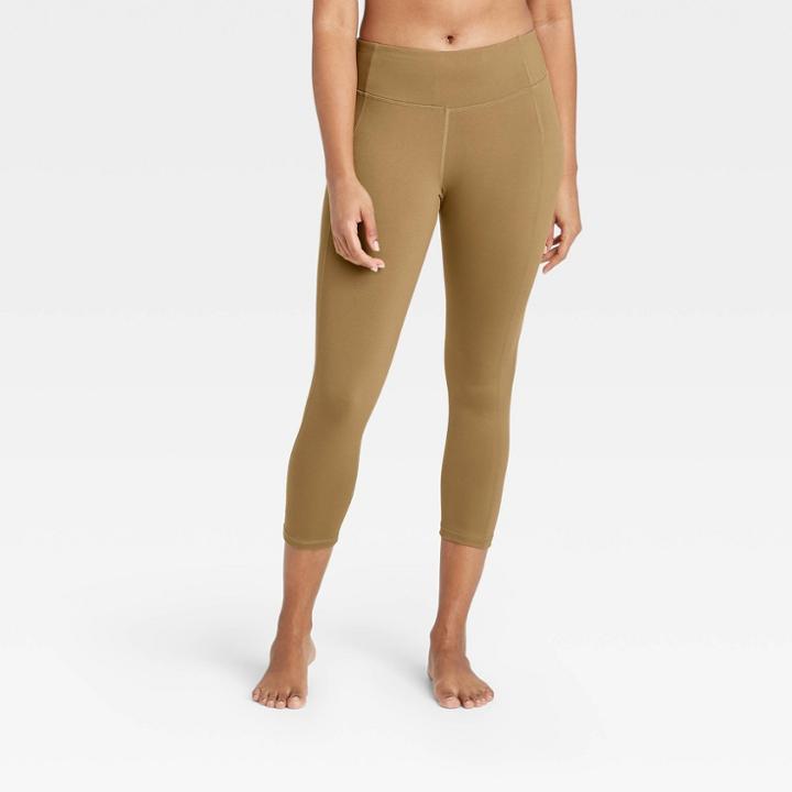 Women's Simplicity Mid-rise Capri Leggings 20 - All In Motion Light Olive Xs,