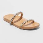 Women's Jacky Embellished Skinny Strap Sandals - A New Day Tan