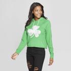 Women's Four Leaf Clover Cropped Graphic Hoodie - Grayson Threads (juniors') - Green