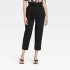 Women's Ankle Length Paperbag Trousers - Who What Wear Jet Black