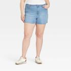 Women's Plus Size High-rise Midi Jean Shorts - Universal Thread Light Wash 14w,