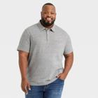 Men's Tall Standard Fit Short Sleeve Collared Polo T-shirt - Goodfellow & Co Gray
