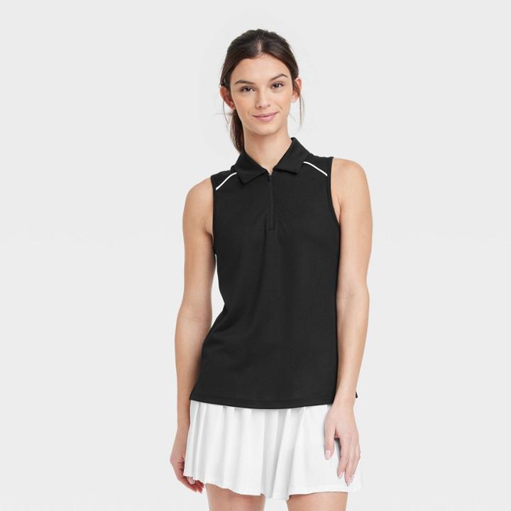Women's Polo Tank Top - All In Motion Black