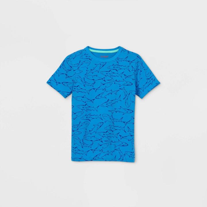 Boys' Short Sleeve Shark Print T-shirt - Cat & Jack Blue