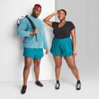 Plus Size High-waisted Flutter Shorts - Wild Fable Dark Teal Blue