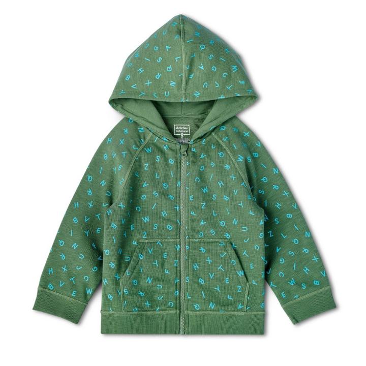 Toddler Adaptive Alphabet Print Zip-up Hoodie - Christian Robinson X Target Green