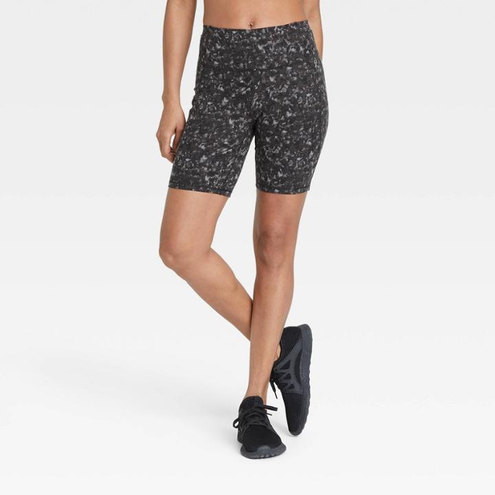 Women's Brushed Sculpt Curvy Bike Shorts - All In Motion Jet Black