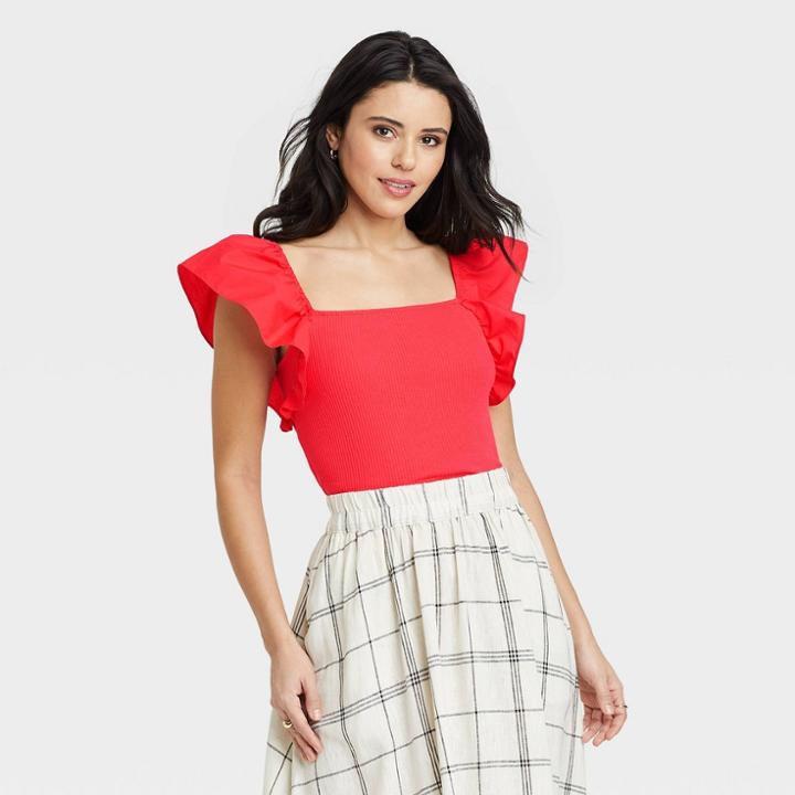 Women's Ruffle Top - A New Day Red