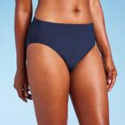 Women's Upf 50 Mid-rise Swim Bikini Briefs - Aqua Green True Navy