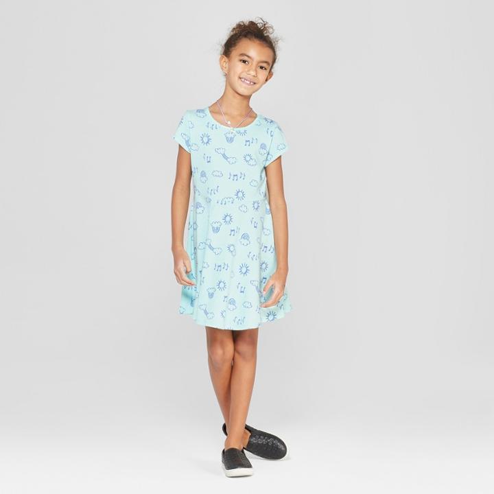 Girls' Short Sleeve Knit A Line Dress - Cat & Jack Blue