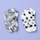 Girls' 2pk Cozy Slipper Socks - More Than Magic Black