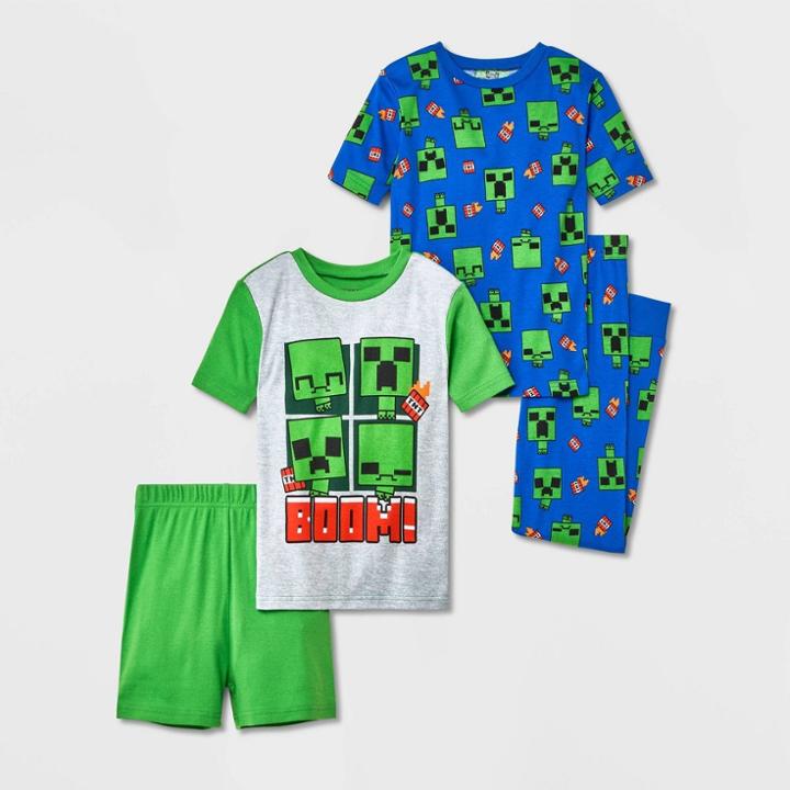 Boys' Minecraft Creeper 4pc Pajama