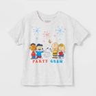 Girls' Peanuts Party Crew Cuff Short Sleeve Graphic T-shirt - Beige