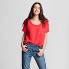 Women's Textured Short Sleeve T-shirt - Universal Thread Red