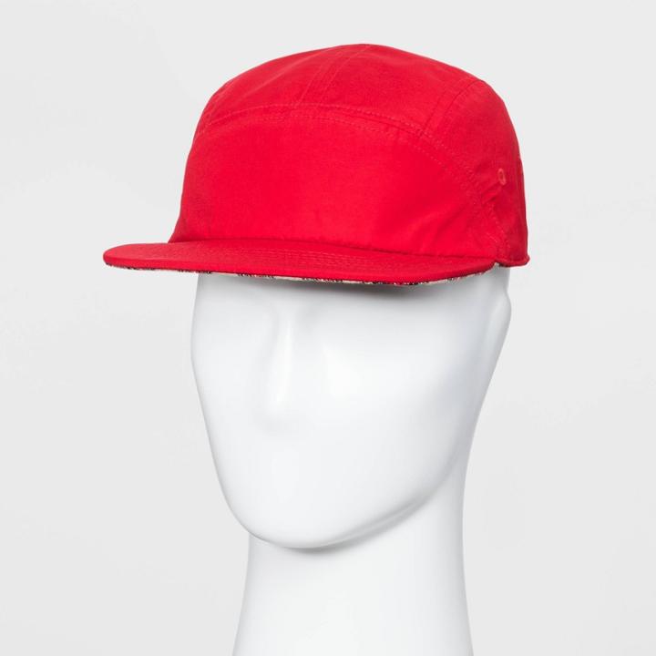 Men's Reversible Five Panel Baseball Hat - Original Use Red