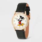 Men's Disney Mickey Mouse Cardiff Leather Strap Watch - Black