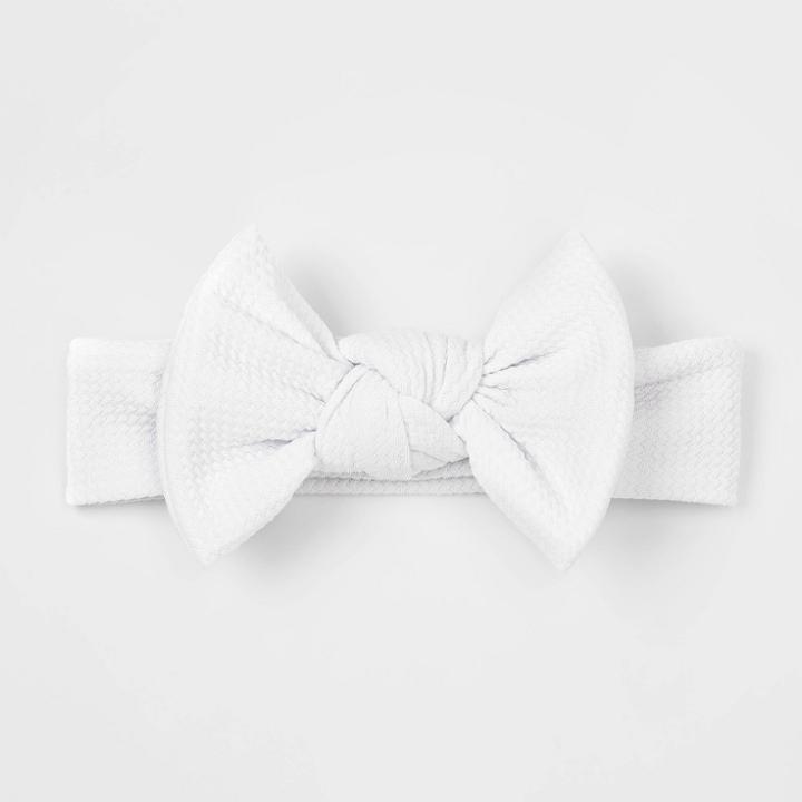 Baby Girls' Oversize Headwrap - Cloud Island White Newborn