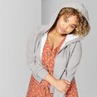 Women's Plus Size Fleece Zip-up Hoodi - Wild Fable Gray