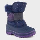 Toddler Girls' Charissa Glitter Faux Fur Winter Boots - Cat & Jack Navy (blue)