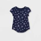 Toddler Girls' Floral Short Sleeve T-shirt - Cat & Jack Navy